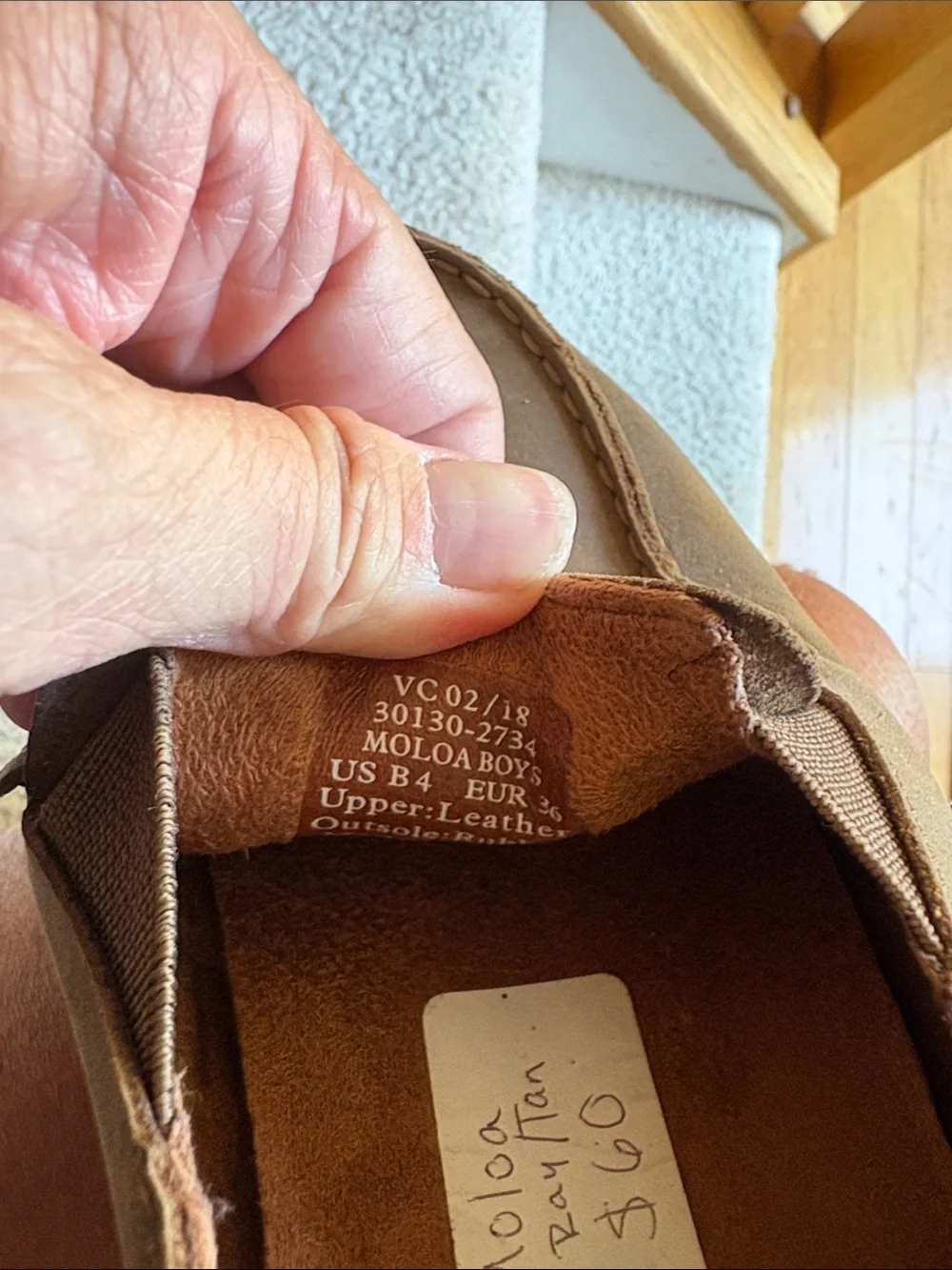 OluKai Boy’s Brown Leather Slip-On Loafers